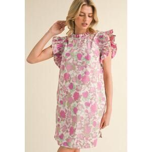 264. Pink and White Floral Dress